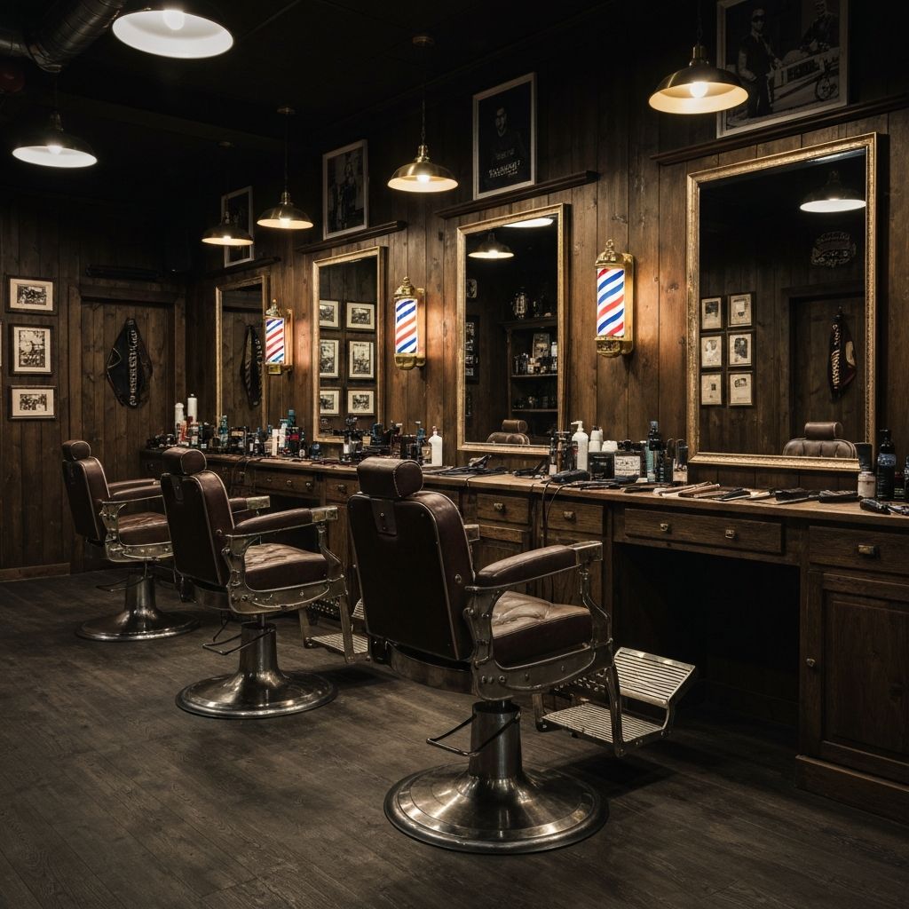 Interior de barbería profesional